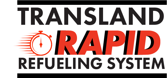 Transland Rapid Refueling System logo featuring a stopwatch icon representing fast aircraft refueling